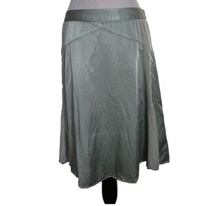 CLUB MONACO mint sage green midi skirt. Soft satin flirty feminine Size 6